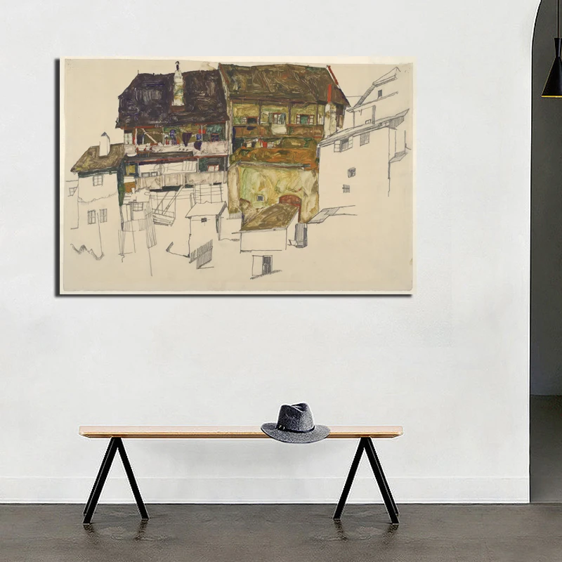 Egon Schiele Old House Wall Art Canvas Painting Posters Prints Modern Painting Wall Picture For Living Room Home Decor Artwork 
Egon Schiele Old House Wall Art Canvas Painting Posters Prints Modern Painting Wall Picture For Living Room Home Decor Artwork