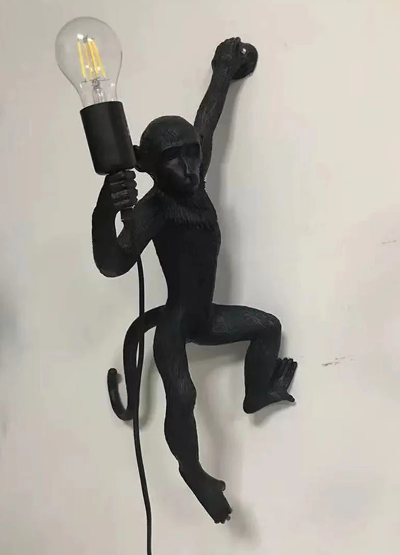 Resin Black White Gold Monkey Lamp Pendant Light For Living Room Lamps Art Parlor Study Room Led Lights lustre With E27 Led Bulb
Resin Black White Gold Monkey Lamp Pendant Light For Living Room Lamps Art Parlor Study Room Led Lights lustre With E27 Led Bulb