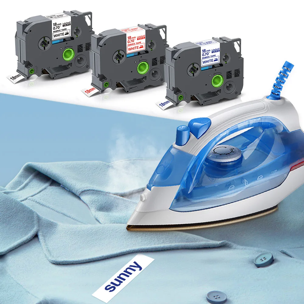 18mm Fabric Tape FA241 Compatible For Brother FA241 FA4 FA4R Fabric Iron-on Label Black/ Blue/Red on White for PT Label Printer
18mm Fabric Tape FA241 Compatible For Brother FA241 FA4 FA4R Fabric Iron-on Label Black/ Blue/Red on White for PT Label Printer