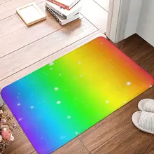Rainbow Colorful Doormat Bathroom Modern Carpet Kitchen Home Hallway Vertical Lines Absorbent Floor Rug Door Mat Foot Pad
