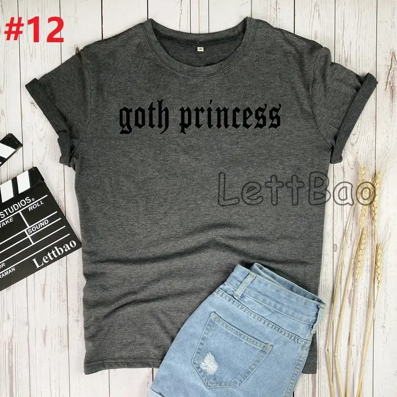 Goth Princess Summer Short Sleeve Cotton Plus Size S-2XL Vintage Letter Print Funny Casual O Neck Female Tshirt Tees Tops
Goth Princess Summer Short Sleeve Cotton Plus Size S-2XL Vintage Letter Print Funny Casual O Neck Female Tshirt Tees Tops