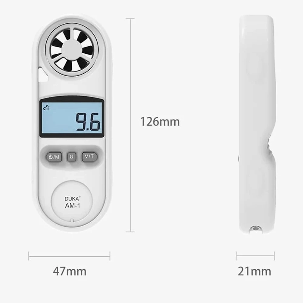 DUKA AM-1 Digital Anemometer 0.3-30m/s Wind Speed Meter -10 ~ 45C Temperature Tester Anemometer With LCD Backlight Display
DUKA AM-1 Digital Anemometer 0.3-30m/s Wind Speed Meter -10 ~ 45C Temperature Tester Anemometer With LCD Backlight Display
