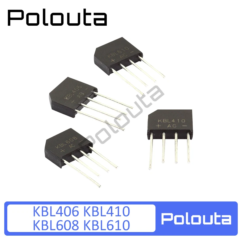 

10 Pcs/lot Polouta Kbl610 Kbl406 Kbl410 Kbl608 Bridge Rectifier Bridge Flat Bridge Full Simistor Thyristor Sockets Gold