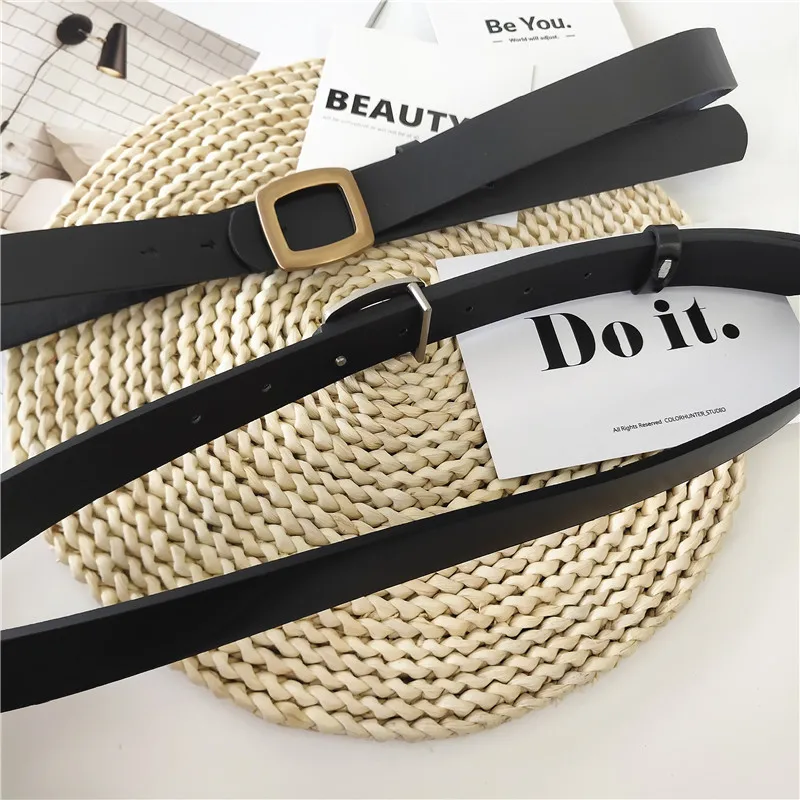 New Chic Belt Women's Square Pearl Buckle Hong Kong Style Black Belt Korean Student Minimalist All-Matching BF Style
New Chic Belt Women's Square Pearl Buckle Hong Kong Style Black Belt Korean Student Minimalist All-Matching BF Style