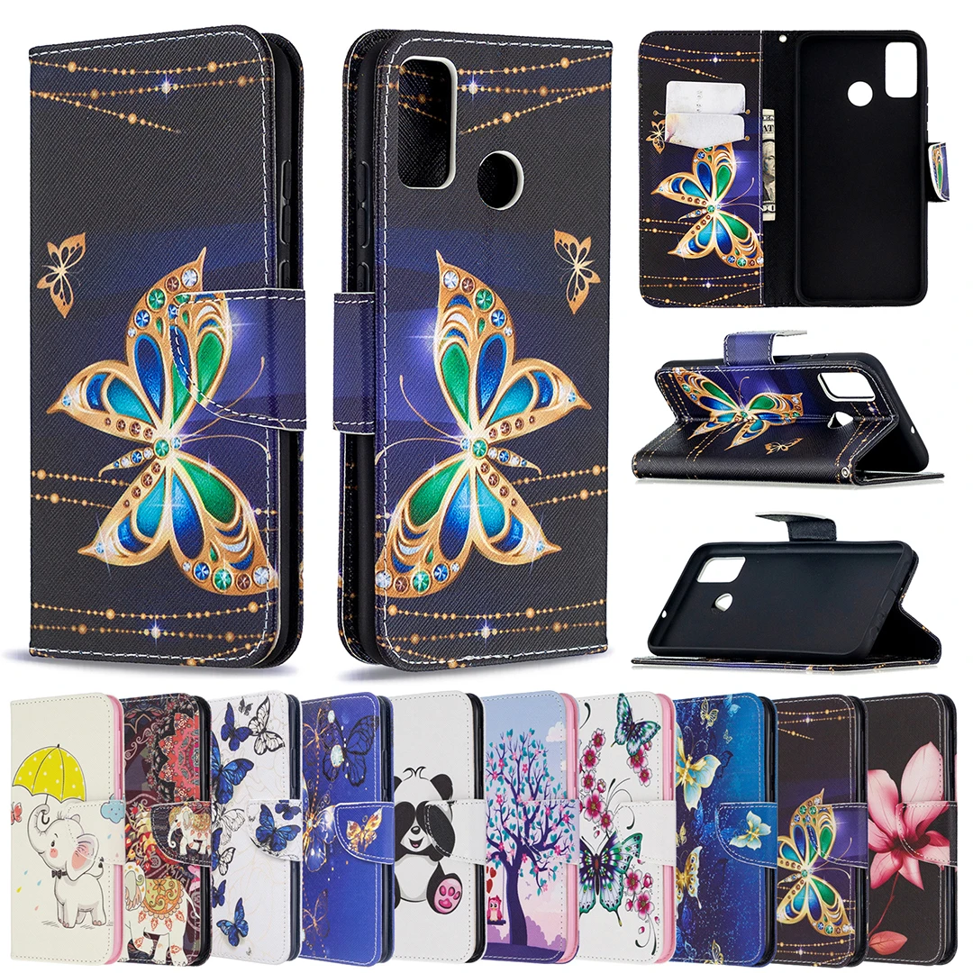 Кожаный чехол для Huawei Psmart 2020 Y5P Y6P Y7P P40Lite P40 книжка бумажник чехлы телефонов Honor 9X Lite