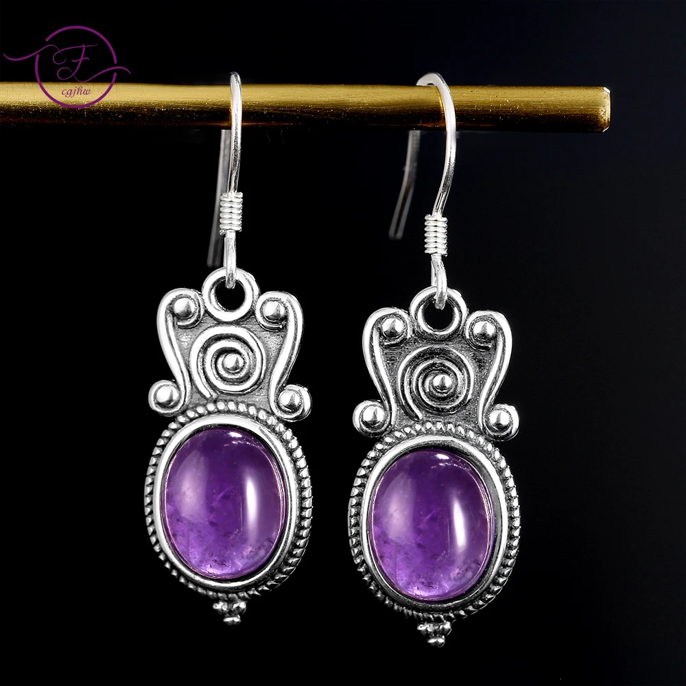 Sterling Silver 925 Earring for Women 8x10MM Oval Natural Amethyst Earrings Luxury Wedding Party Gift Ear Jewelry
Sterling Silver 925 Earring for Women 8x10MM Oval Natural Amethyst Earrings Luxury Wedding Party Gift Ear Jewelry