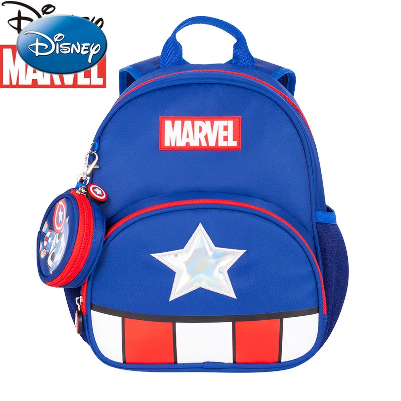 

Disney Marvel Captain America Spiderman Children's School Bag Cartoon Image Handsome Gift Boy Multifunctional Backpack