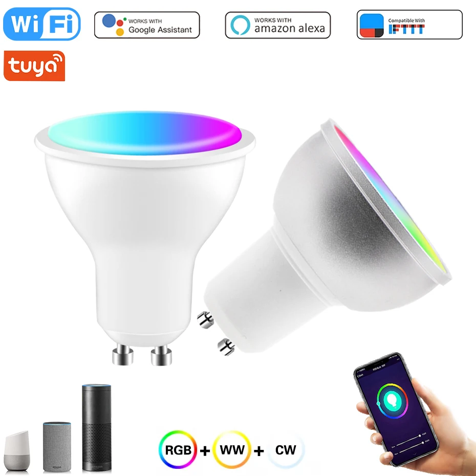 Умная Светодиодная лампа GU10 с регулируемой яркостью, 110 В, 220 В, 8 Вт, Wi-Fi, светодиодная лампа GU10, RGB +, холодный и теплый белый свет, голосовое упр...
Умная Светодиодная лампа GU10 с регулируемой яркостью, 110 В, 220 В, 8 Вт, Wi-Fi, светодиодная лампа GU10, RGB +, холодный и теплый белый свет, голосовое упр...