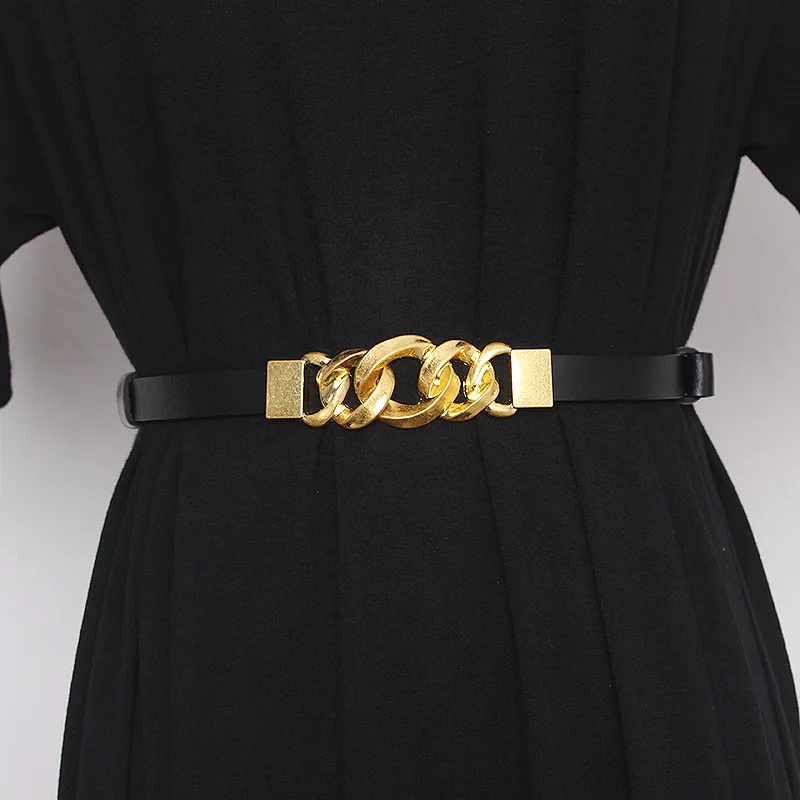 Women Adjustable Cow Leather Belt Femal Matching Fashion Shirk&Dress Waist Belst For Women Brand Designe Thick Metal Chain Belt
Women Adjustable Cow Leather Belt Femal Matching Fashion Shirk&Dress Waist Belst For Women Brand Designe Thick Metal Chain Belt