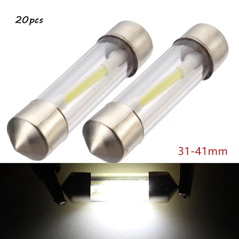 20pcs 31mm 36mm 39mm 41mm COB Led Car Festoon C5W Universal Dome Reading Map Roof License Plate Light Bulbs Clearance Lights
20pcs 31mm 36mm 39mm 41mm COB Led Car Festoon C5W Universal Dome Reading Map Roof License Plate Light Bulbs Clearance Lights