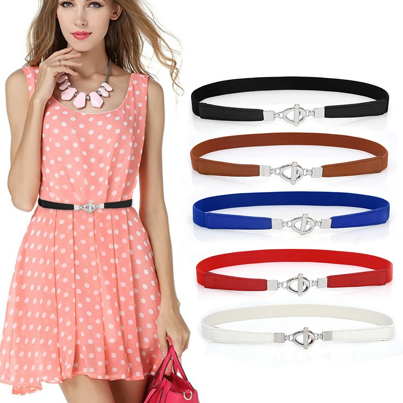Elastic Women Belts Strap Thin Skinny Ladies Dress Waist Belt Leather Gold Buckle Female Red Belts ceinture femme pasek damski 
Elastic Women Belts Strap Thin Skinny Ladies Dress Waist Belt Leather Gold Buckle Female Red Belts ceinture femme pasek damski