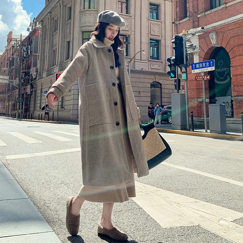2020 autumn and winter new Korean students loose thick woolen women's jacket in the long section of casual fashion
2020 autumn and winter new Korean students loose thick woolen women's jacket in the long section of casual fashion