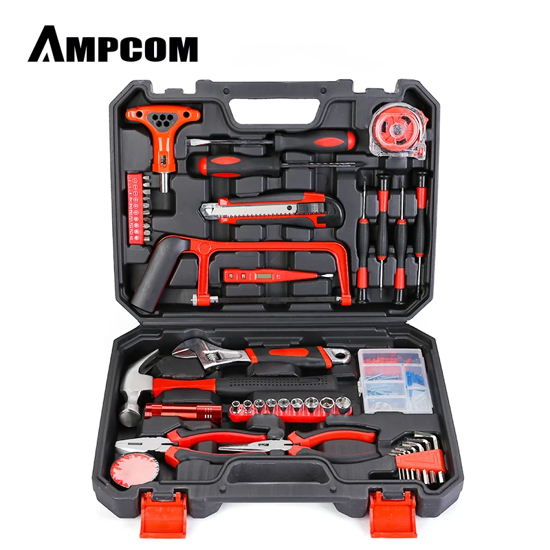 AMPCOM 43 Pieces Household Tool kit, Home Tool Set with Hammer, Pliers, Screwdriver Set, Socket Kit, Tap measure, wrench, Knife
AMPCOM 43 Pieces Household Tool kit, Home Tool Set with Hammer, Pliers, Screwdriver Set, Socket Kit, Tap measure, wrench, Knife
