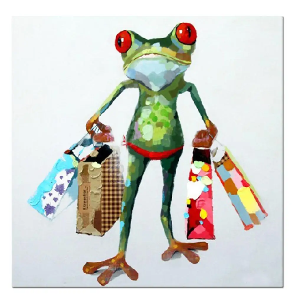 Hand Painted Shopping Frog Oil Painting Happy Modern Animal Canvas Wall Art for Bedroom Handmade Cute Art for Living Room
Hand Painted Shopping Frog Oil Painting Happy Modern Animal Canvas Wall Art for Bedroom Handmade Cute Art for Living Room