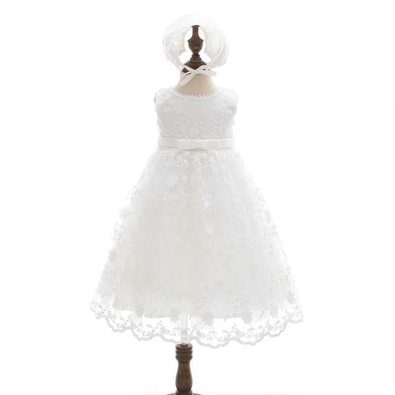 

Baby Vintage Christening Dress for Girls Lace Baby Birthday Party Girl First Years Baptismal Infant Dress Gowns with Bonnet D31
