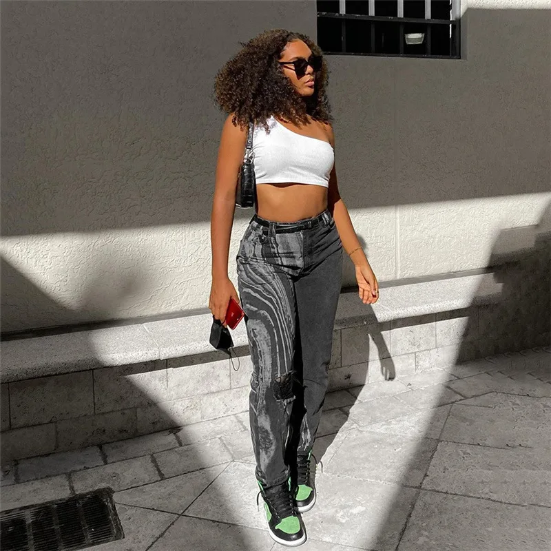 Y2k Women Denim Trousers Straight Vaqueros Asymmetric Tie-dye Ripped Pantalon Pour Femme Individuality Chic Street style Trouser
Y2k Women Denim Trousers Straight Vaqueros Asymmetric Tie-dye Ripped Pantalon Pour Femme Individuality Chic Street style Trouser