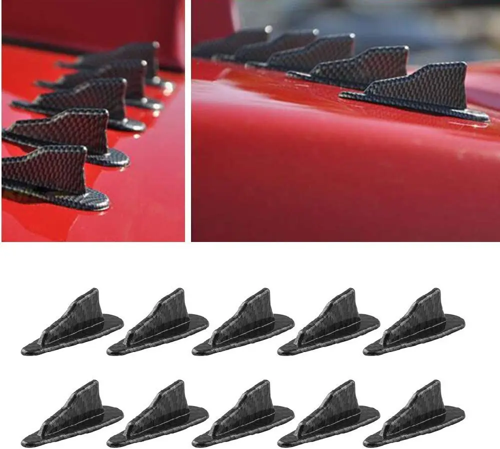 10pcs Car Roof Fin Car Spoiler Universal Tuning Roof Diffuser Shark Fins Spoiler Wing Kit Air Vortex Generator Carbon Fiber
10pcs Car Roof Fin Car Spoiler Universal Tuning Roof Diffuser Shark Fins Spoiler Wing Kit Air Vortex Generator Carbon Fiber