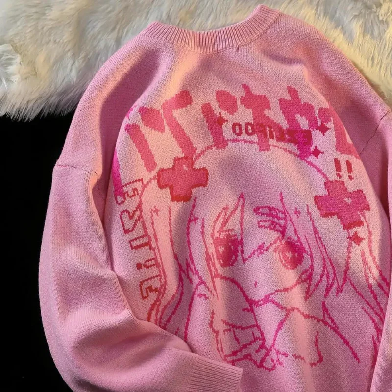 Women Knitted Sweater Oversize Japanese Preppy Cute Girl Anime Tops Y2k Long Sleeve Jumper Sweater Female Goth Streetwear
Women Knitted Sweater Oversize Japanese Preppy Cute Girl Anime Tops Y2k Long Sleeve Jumper Sweater Female Goth Streetwear