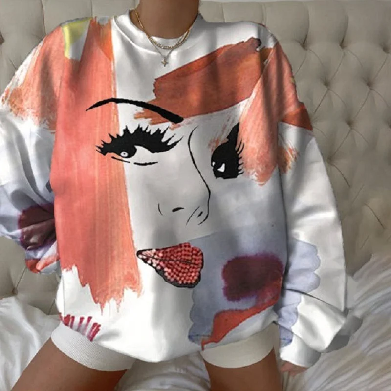 Aesthetic Sexy Girl Graffiti Funny Sweatshirt Streetwear Women Large 2XL Oversized Fashion Tops 2021 Autumn Korean Fashion Teens
Aesthetic Sexy Girl Graffiti Funny Sweatshirt Streetwear Women Large 2XL Oversized Fashion Tops 2021 Autumn Korean Fashion Teens