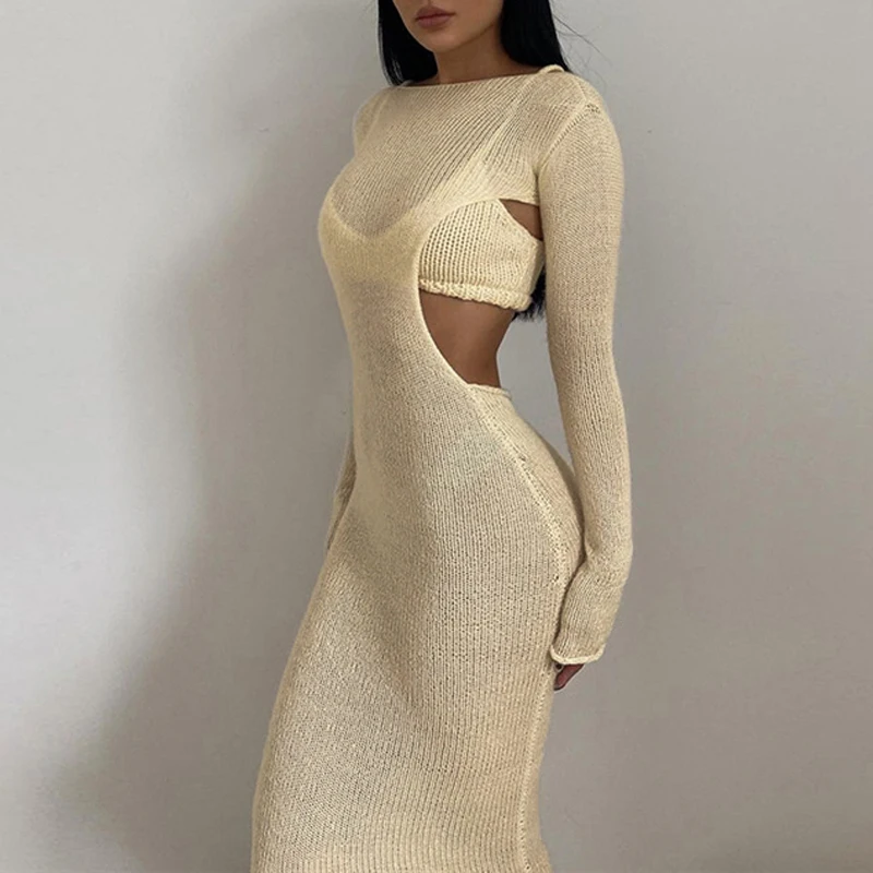 2021 Autumn Winter New Women Fashion Long Sleeve Dress(with Vest) Sexy Slash Neck Bodycon Dress Female Casual Bottom Clothes
2021 Autumn Winter New Women Fashion Long Sleeve Dress(with Vest) Sexy Slash Neck Bodycon Dress Female Casual Bottom Clothes