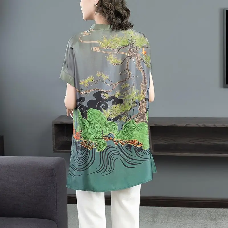 2021 summer new style retro imitation silk blouse women loose temperament short-sleeved shirt women mid-length
2021 summer new style retro imitation silk blouse women loose temperament short-sleeved shirt women mid-length