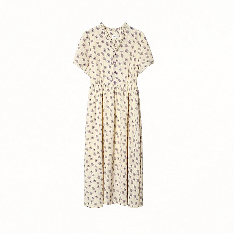 2021 Summer New Korean Style Gentle Style Cream Sweet Potato Texture V-neck High Waist Slimming Purple Flower Dress
2021 Summer New Korean Style Gentle Style Cream Sweet Potato Texture V-neck High Waist Slimming Purple Flower Dress