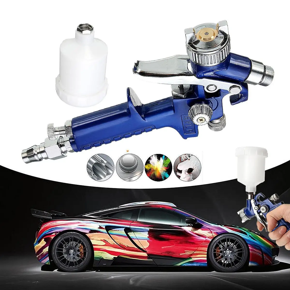 0.8mm/1.0mm Nozzle H-2000 Professional HVLP Mini Paint Spray Gun Airbrush For Painting Car Aerograph Professional Pneumatic Gun
0.8mm/1.0mm Nozzle H-2000 Professional HVLP Mini Paint Spray Gun Airbrush For Painting Car Aerograph Professional Pneumatic Gun