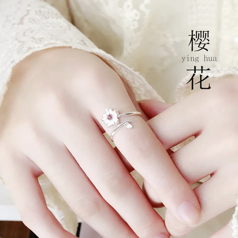 Personality Fashion Vintage 925 Sterling Silver Pink Flower Rings For Women Punk Thai Silver Resizable Rings
Personality Fashion Vintage 925 Sterling Silver Pink Flower Rings For Women Punk Thai Silver Resizable Rings