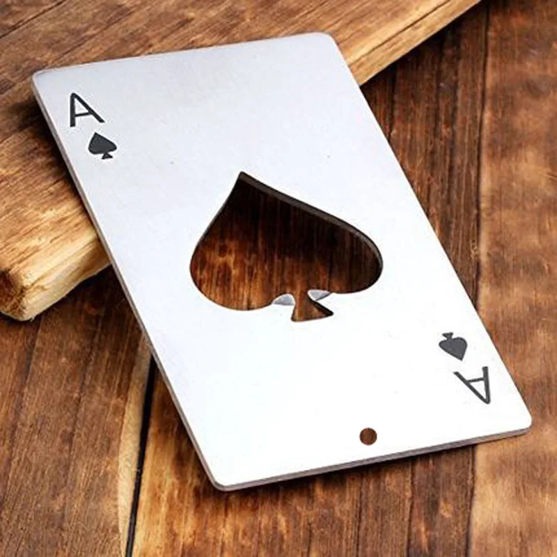 Personalized Stainless Steel Bottle Opener Bar Tool Black Silver Poker Card Beer Bottle Opener
Personalized Stainless Steel Bottle Opener Bar Tool Black Silver Poker Card Beer Bottle Opener