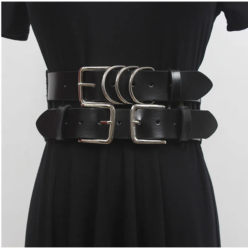 Women's Pu Leather Black Metal Buckle Wide Casual Belts Luxury Brand Personality Fashion Tide All-match Belt Spring Autumn 2021
Women's Pu Leather Black Metal Buckle Wide Casual Belts Luxury Brand Personality Fashion Tide All-match Belt Spring Autumn 2021