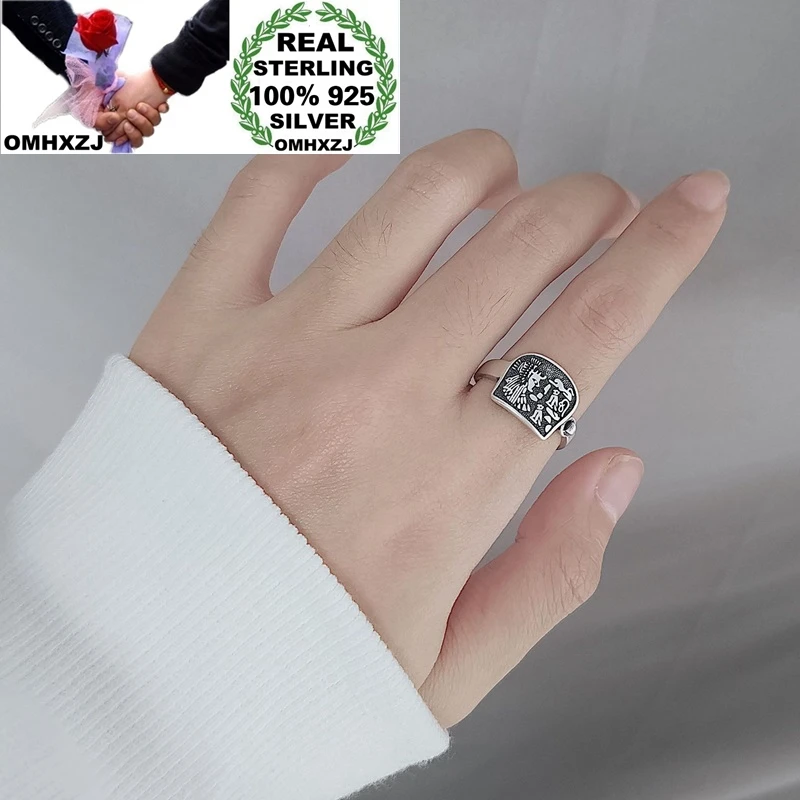OMHXZJ Wholesale HC108 European Fashion Fine Woman Girl Birthday Party Gift Vintage Geometric 100% 925 Sterling Silver Open Ring 
OMHXZJ Wholesale HC108 European Fashion Fine Woman Girl Birthday Party Gift Vintage Geometric 100% 925 Sterling Silver Open Ring
