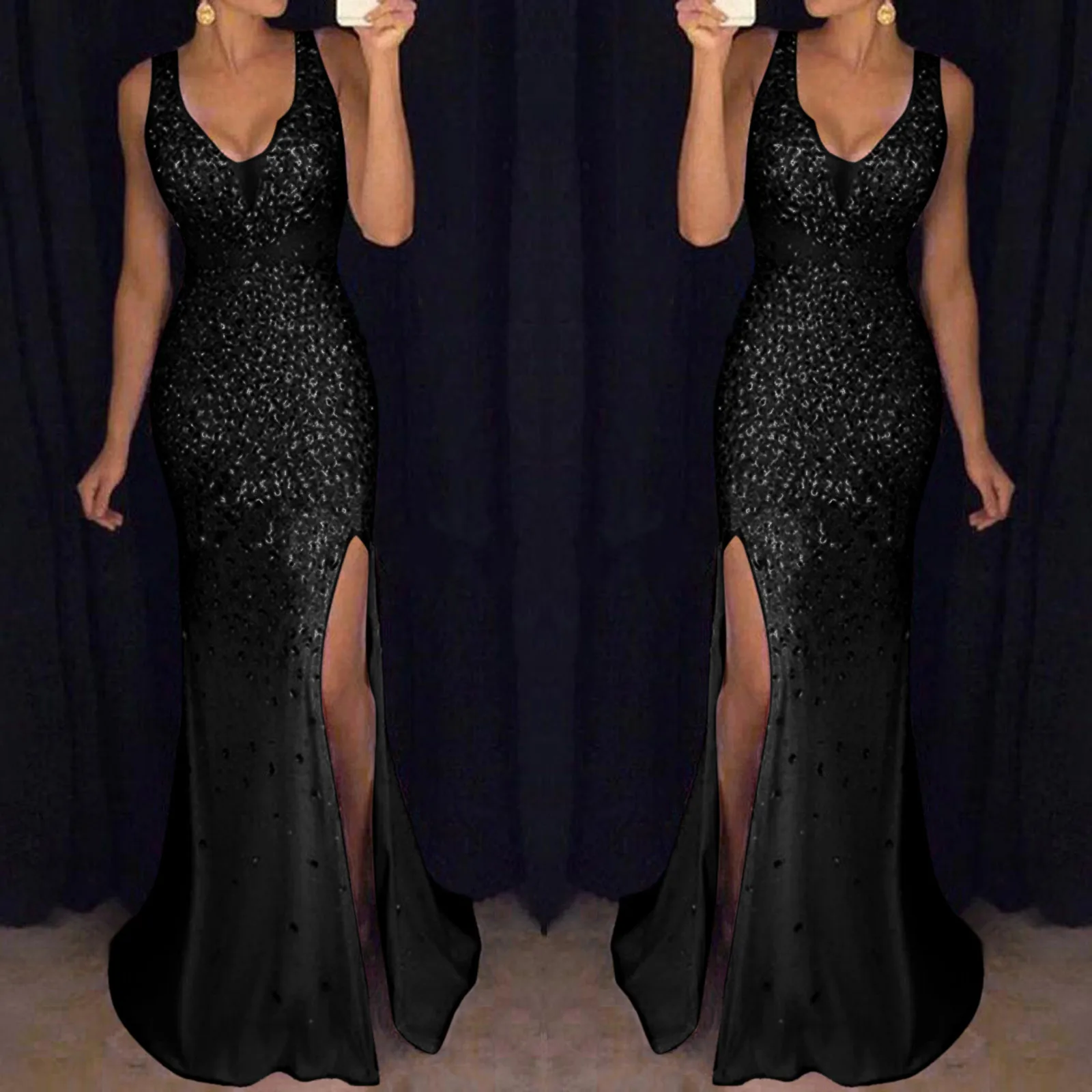 Evening Party Dresses 2022 Summer Fashion Women Sexy Sequin Prom Dress Cocktail High Waist V-Neck Split Bodycon Long Dress
Evening Party Dresses 2022 Summer Fashion Women Sexy Sequin Prom Dress Cocktail High Waist V-Neck Split Bodycon Long Dress