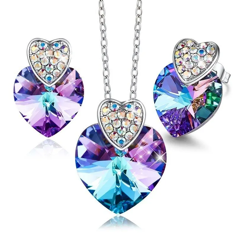 Fashion Silver Love Heart Crystals Necklaces and Earrings Set Birthday/Anniversary Gifts for Mom/Wife/Sister/Friend Jewelry Sets
Fashion Silver Love Heart Crystals Necklaces and Earrings Set Birthday/Anniversary Gifts for Mom/Wife/Sister/Friend Jewelry Sets