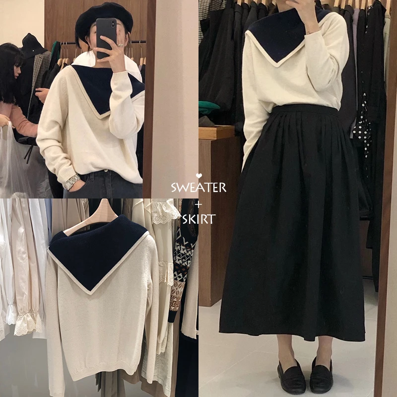 Autumn Winter Vintage Women Two Piece Set Outfits Long Sleeve Knitted Tops and High Waist Long Pleated Skirt Casual 2 Piece Sets
Autumn Winter Vintage Women Two Piece Set Outfits Long Sleeve Knitted Tops and High Waist Long Pleated Skirt Casual 2 Piece Sets