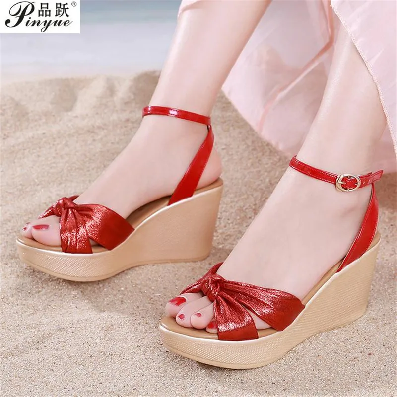 

8cm 11cm Women Sandals Summer Fashion Outdoor Wedge Sandals Open Toe Fish Head Fashion Platform High Heels Women Shoes 32 43