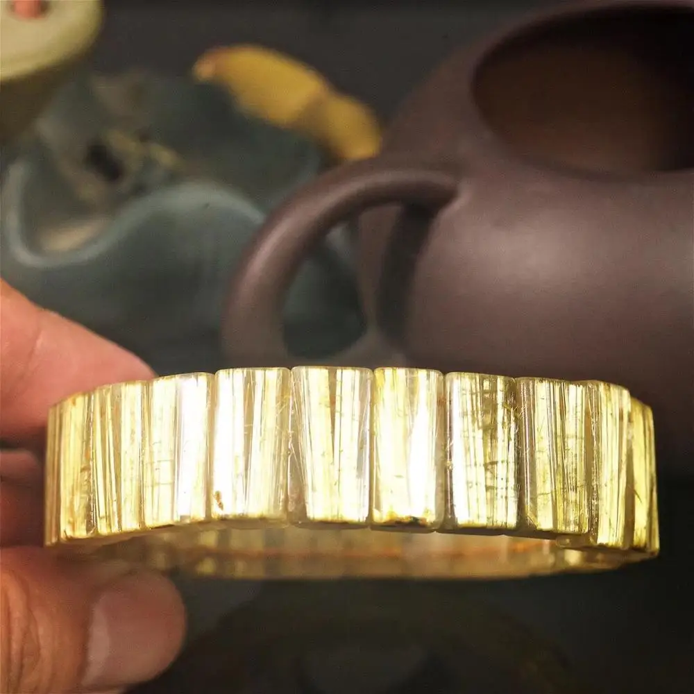 18x6mm Natural Gold Rutilated Titanium Bangle Bracelet Jewelry For Women Men Brazil Rectangle Beads Stretch Bracelet AAAAA
18x6mm Natural Gold Rutilated Titanium Bangle Bracelet Jewelry For Women Men Brazil Rectangle Beads Stretch Bracelet AAAAA