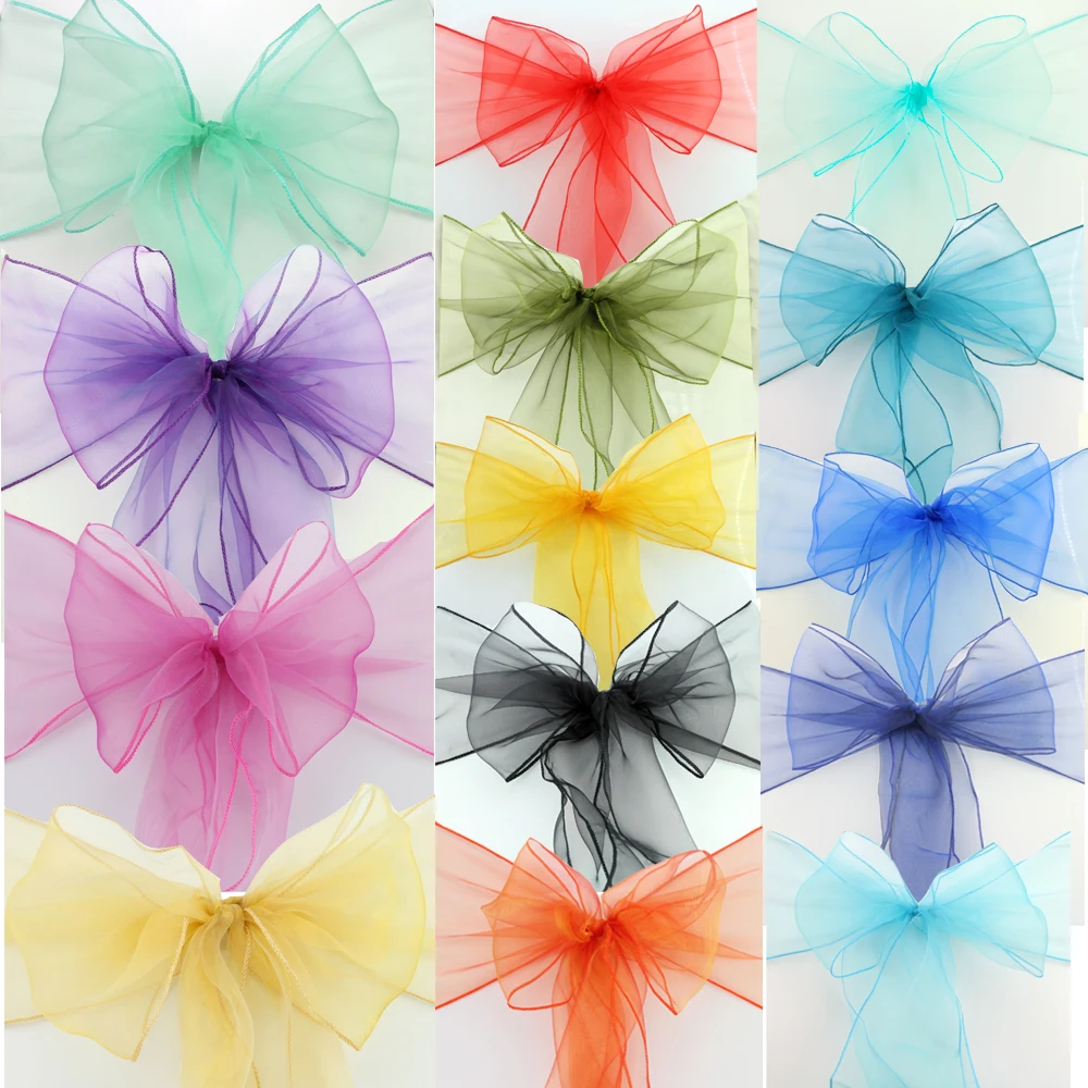 Pack of 50 Organza Chair Sashes Bow Wedding Party Decoration Promotion Price Best Custom Quality Knot Chair Tie
Pack of 50 Organza Chair Sashes Bow Wedding Party Decoration Promotion Price Best Custom Quality Knot Chair Tie