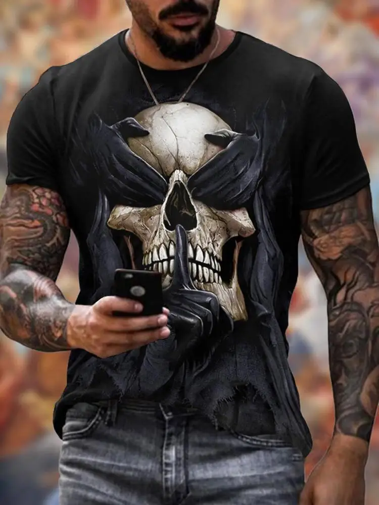 Men's Casual Round Neck Short Sleeve Fashion 2021 Trend Skull Personality Print Slim Cotton Pullover Men's T-Shirt Top S-3XL
Men's Casual Round Neck Short Sleeve Fashion 2021 Trend Skull Personality Print Slim Cotton Pullover Men's T-Shirt Top S-3XL