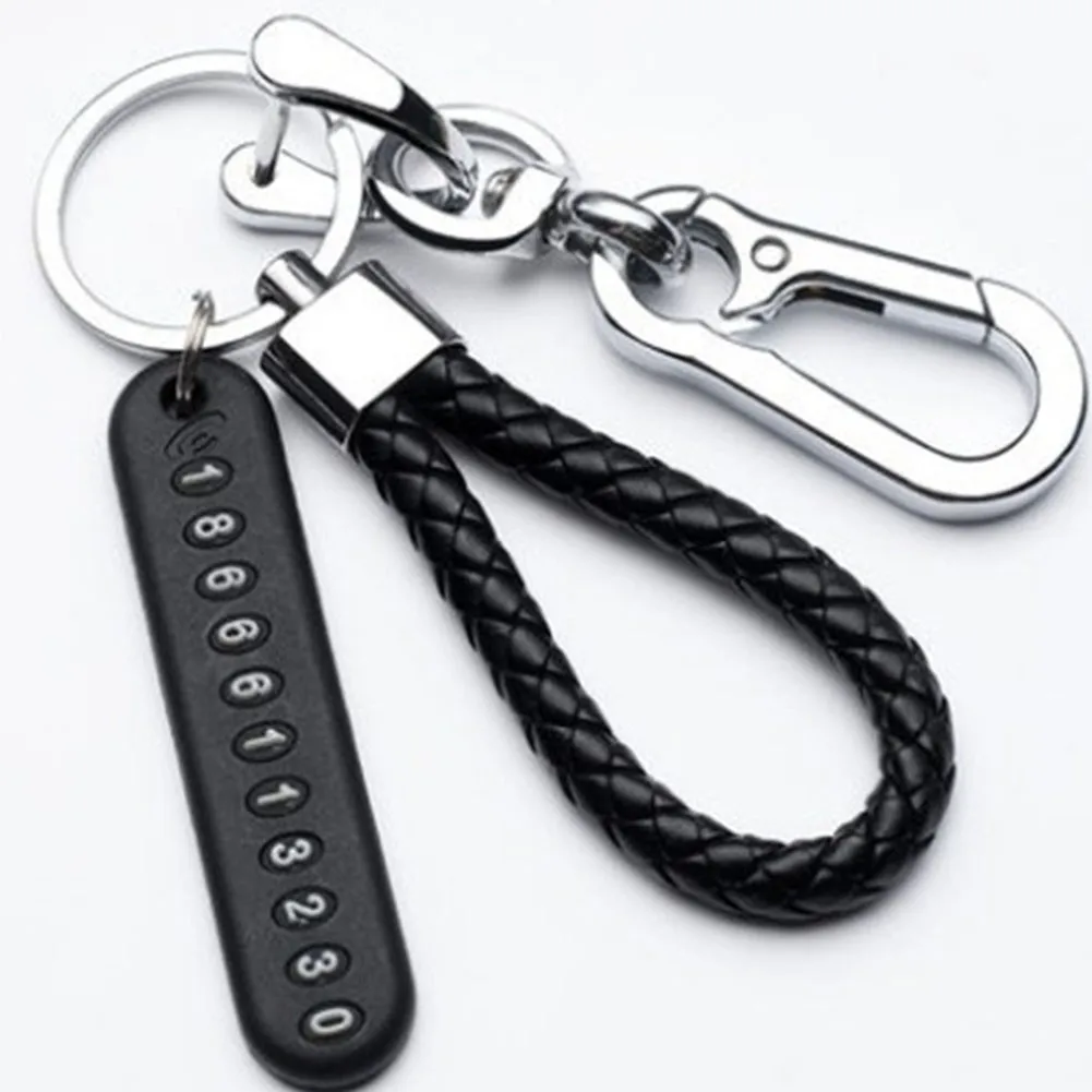 Anti-Lost Phone Number Plate Car Key Rings Auto Keychain Braided Rope Pendant Car Interior Accessories Gifts
Anti-Lost Phone Number Plate Car Key Rings Auto Keychain Braided Rope Pendant Car Interior Accessories Gifts