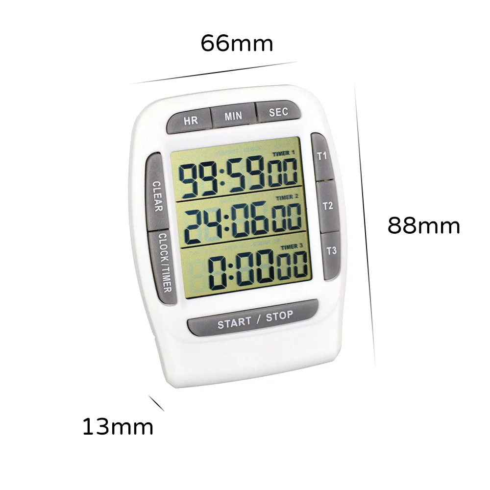 1 Pcs Digital LCD Three-Channel Timer Countdown White Durable Laboratory Supplies Household Tools Cooking Kitchen Accessories
1 Pcs Digital LCD Three-Channel Timer Countdown White Durable Laboratory Supplies Household Tools Cooking Kitchen Accessories