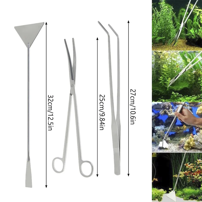 3 Pcs/set Aquarium Tank Cleaning Tools Stainless Steel Fish Tank Scissor Tweezer Aquatic Plants for Aquarium Maintenance 
3 Pcs/set Aquarium Tank Cleaning Tools Stainless Steel Fish Tank Scissor Tweezer Aquatic Plants for Aquarium Maintenance