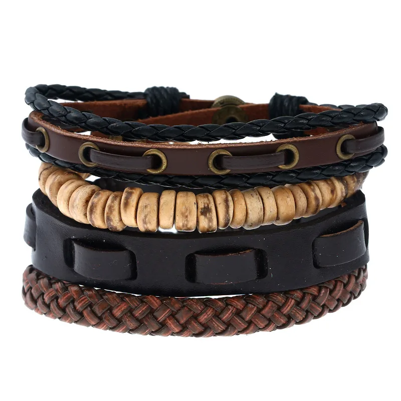 Europe and the United States latest retro woven DIY cowhide four-piece bracelet casual jewelry holiday party tribal retro bracel
Europe and the United States latest retro woven DIY cowhide four-piece bracelet casual jewelry holiday party tribal retro bracel