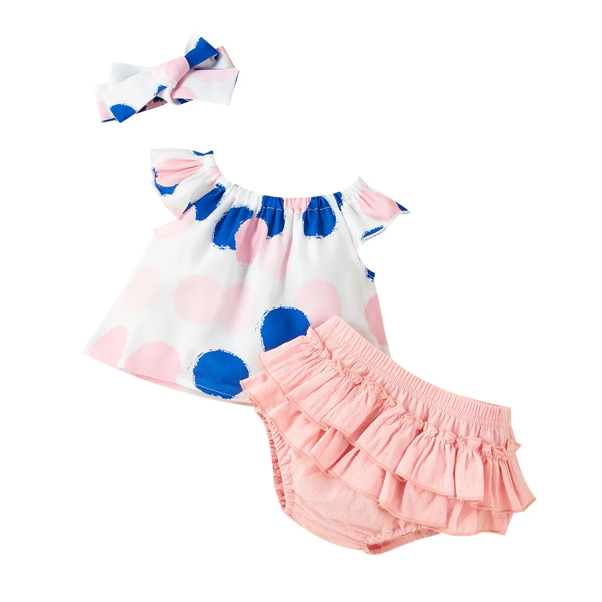 Kids Baby Girls Summer One Shoulder Dot Print Ruched Tops T-shirts Solid Tiered Bottoms Toddler Infant Clothes Sets 2pcs 3-24M 
Kids Baby Girls Summer One Shoulder Dot Print Ruched Tops T-shirts Solid Tiered Bottoms Toddler Infant Clothes Sets 2pcs 3-24M