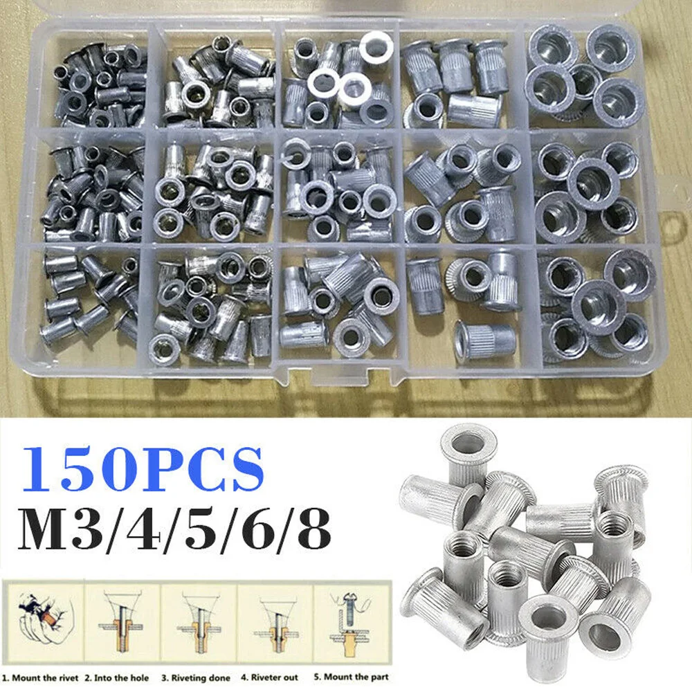 150pcs Алюминиевая заклепочная гайка комплект метрических Rivnut Nutsert разбирают M3 M4 M5 M6 M8 вставить Reveting Multi Размеры заклепочные гайки
150pcs Алюминиевая заклепочная гайка комплект метрических Rivnut Nutsert разбирают M3 M4 M5 M6 M8 вставить Reveting Multi Размеры заклепочные гайки