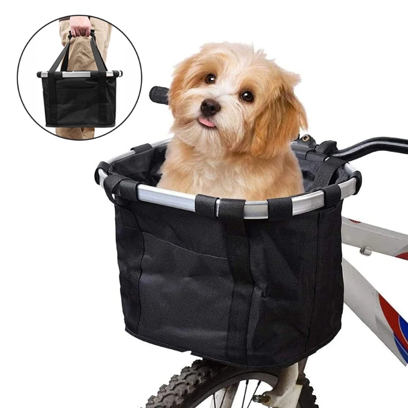 Folding Bike Basket, Small Pet Cat Dog Carrier Bicycle Handlebar Front Basket - Detachable Removable Picnic Shopping Bag
Folding Bike Basket, Small Pet Cat Dog Carrier Bicycle Handlebar Front Basket - Detachable Removable Picnic Shopping Bag