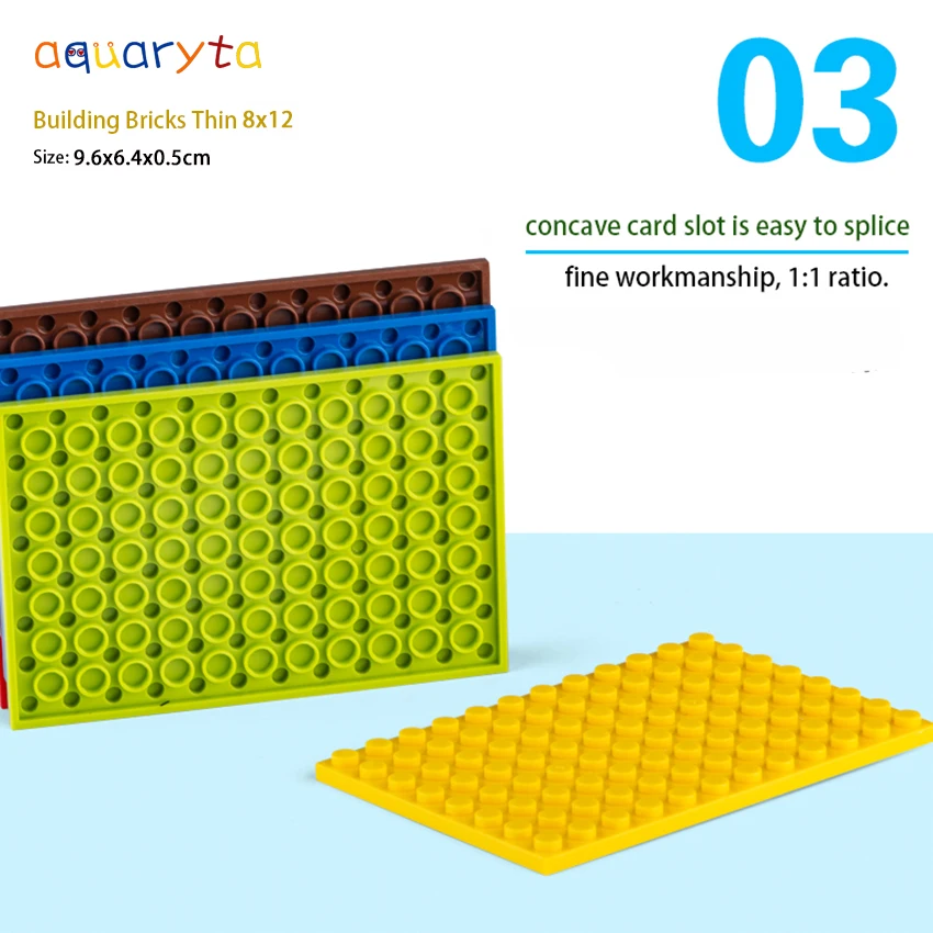 Aquaryta 7pcs DIY Building Blocks Baseplate 8x12 Thin Figures Bricks Model Accessory Toy Compatible with Logo Gift for Children
Aquaryta 7pcs DIY Building Blocks Baseplate 8x12 Thin Figures Bricks Model Accessory Toy Compatible with Logo Gift for Children