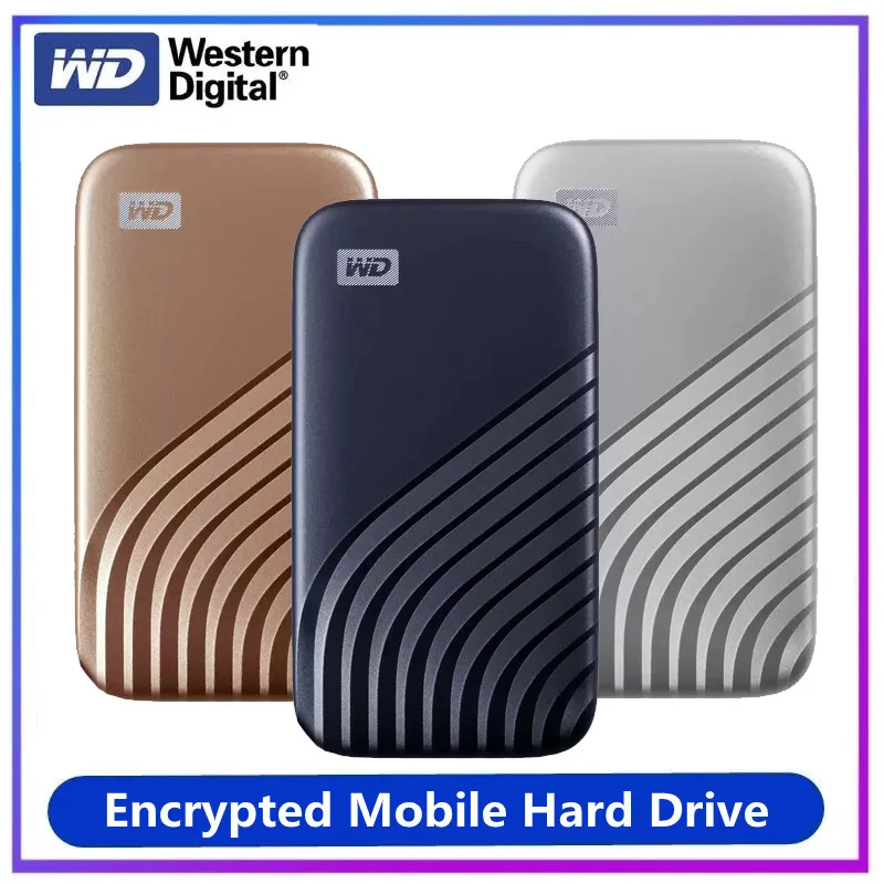

Western Digital WD 1TB 2TB 4TB 500GB Encrypted Mobile Hard Drive Type-C MyPassport SSD NVMe USB3.2 External Solid State Drive