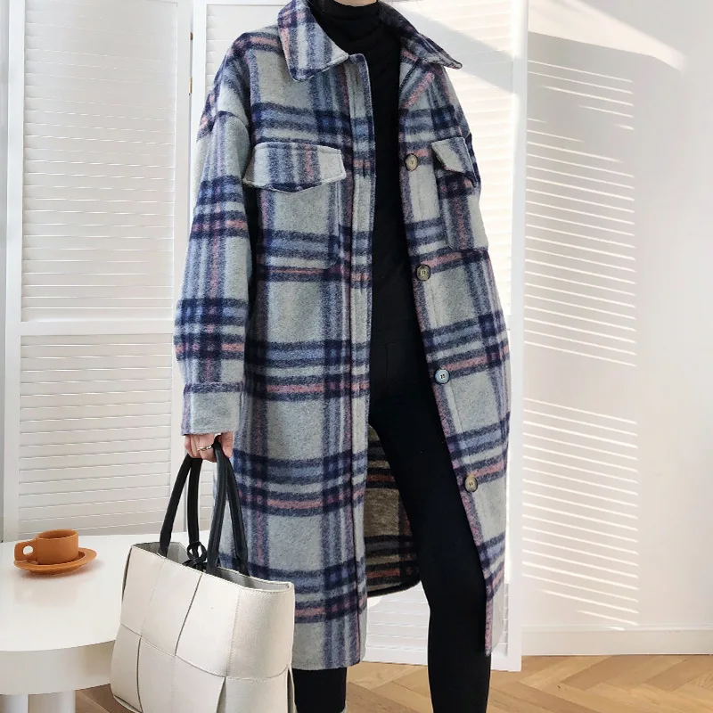 2021 New Women Oversized Checked Casual Fashion Chic Wool Coats Women Blends Jackets Long Windbreaker Outfits Wool Long Coats
2021 New Women Oversized Checked Casual Fashion Chic Wool Coats Women Blends Jackets Long Windbreaker Outfits Wool Long Coats