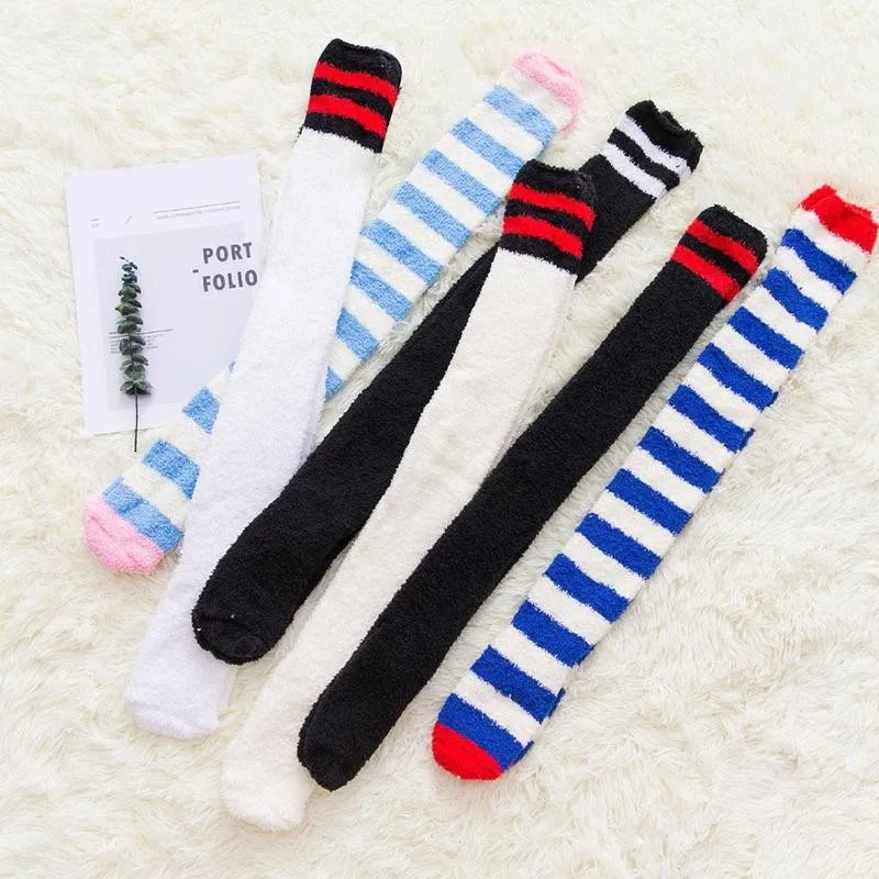 1 Pair Knee High Socks Compression Socks Coral Velvet Over The Knee Warm Striped Stockings Women Winter Thigh Knee High Socks
1 Pair Knee High Socks Compression Socks Coral Velvet Over The Knee Warm Striped Stockings Women Winter Thigh Knee High Socks
