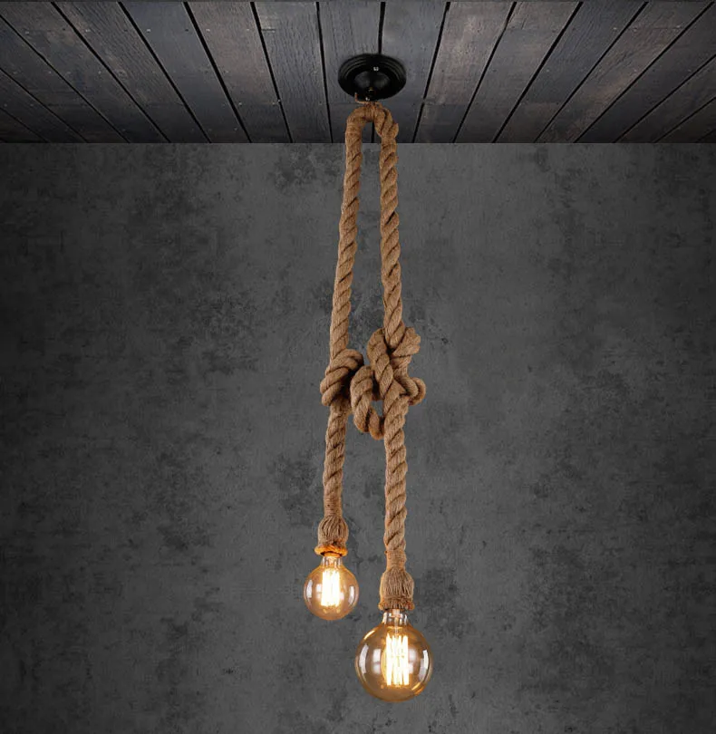 

hemp rope pendant lights vintage retro personality industrial hanging lamp for loft living room restaurant Edison hanglamp